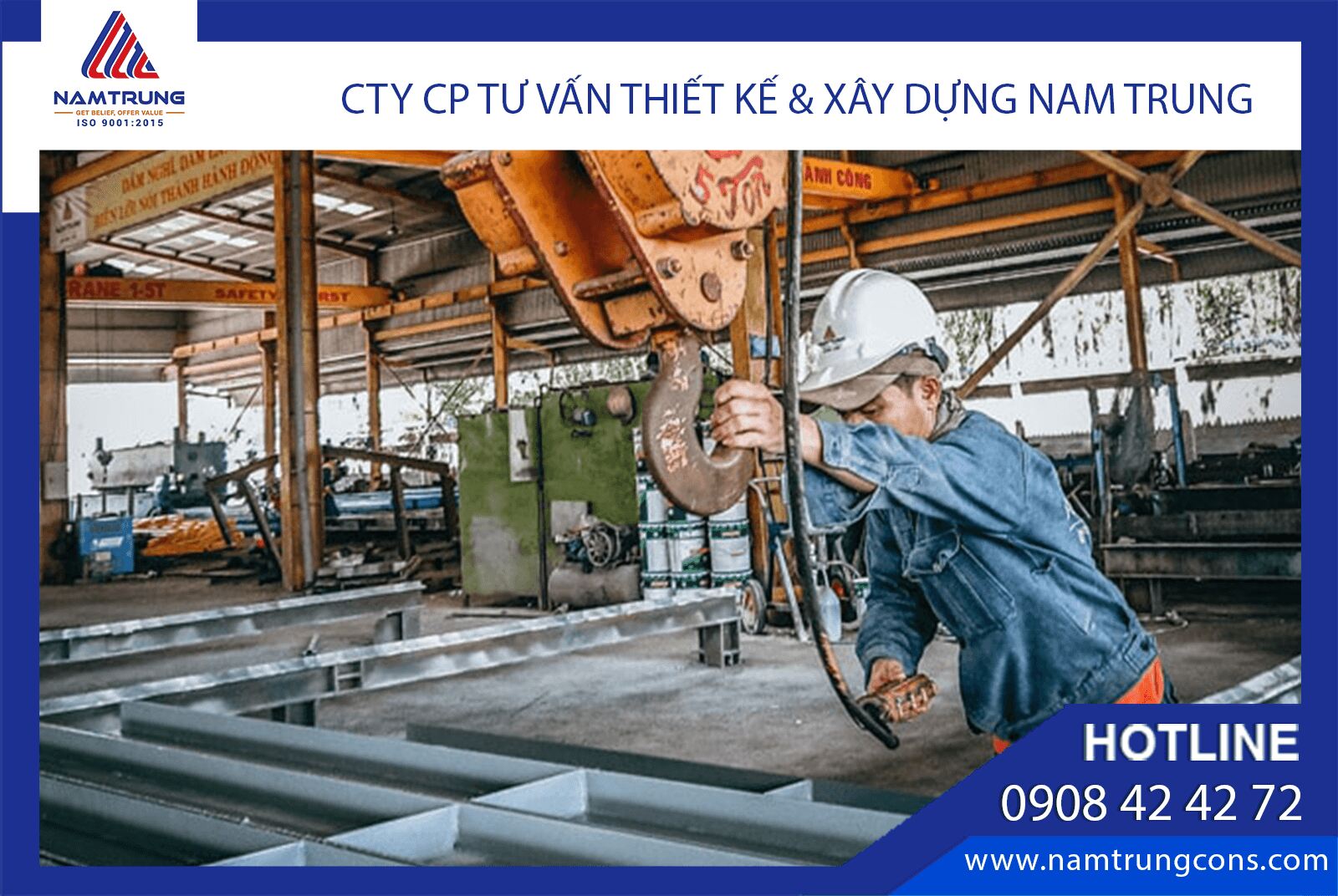 Hình ảnh thi công kết cấu thép Nam Trung